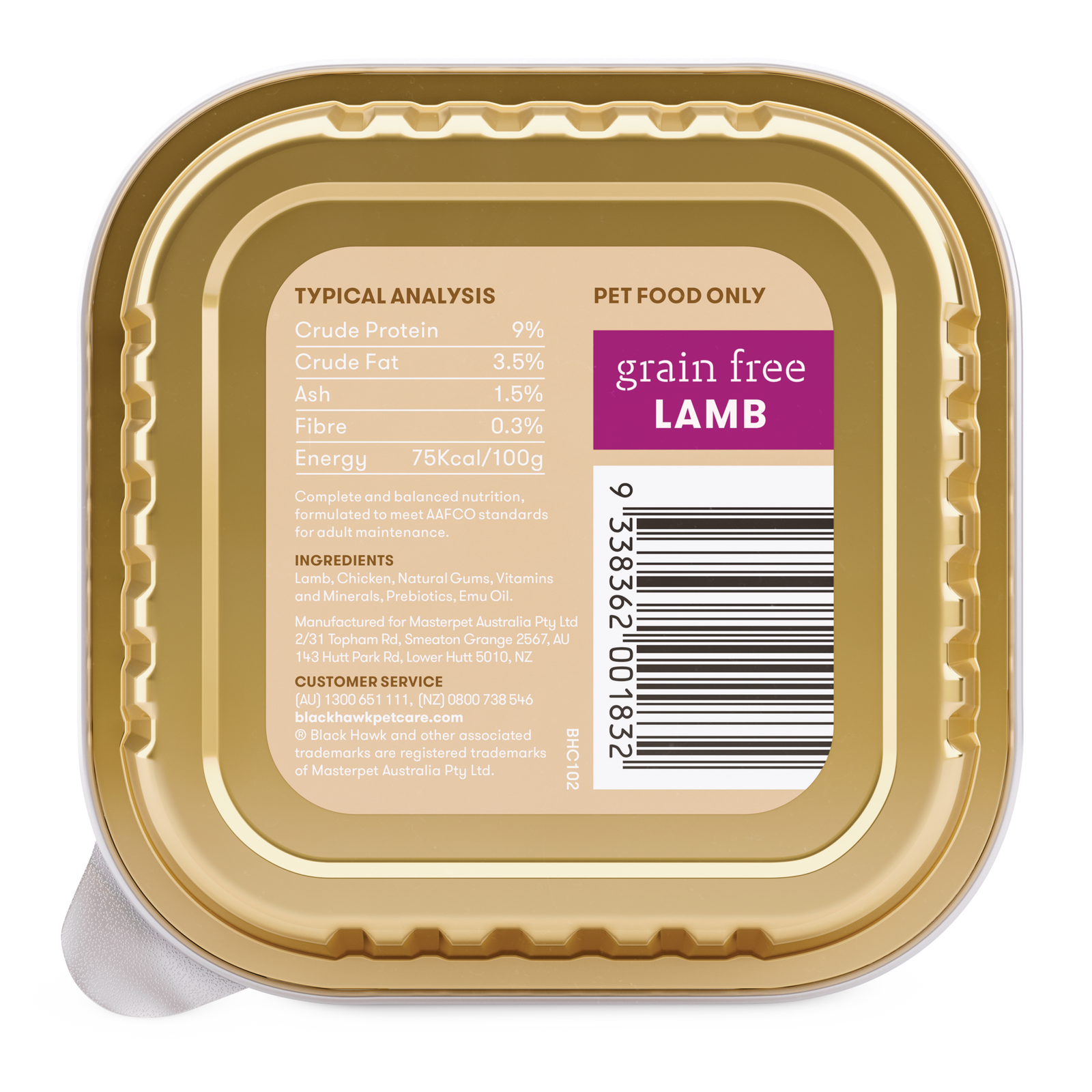 Black Hawk Grain Free Wet Dog Food Lamb 100g