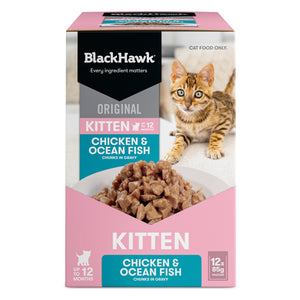Black Hawk Kitten Chicken & Ocean Fish gravy 85gx12