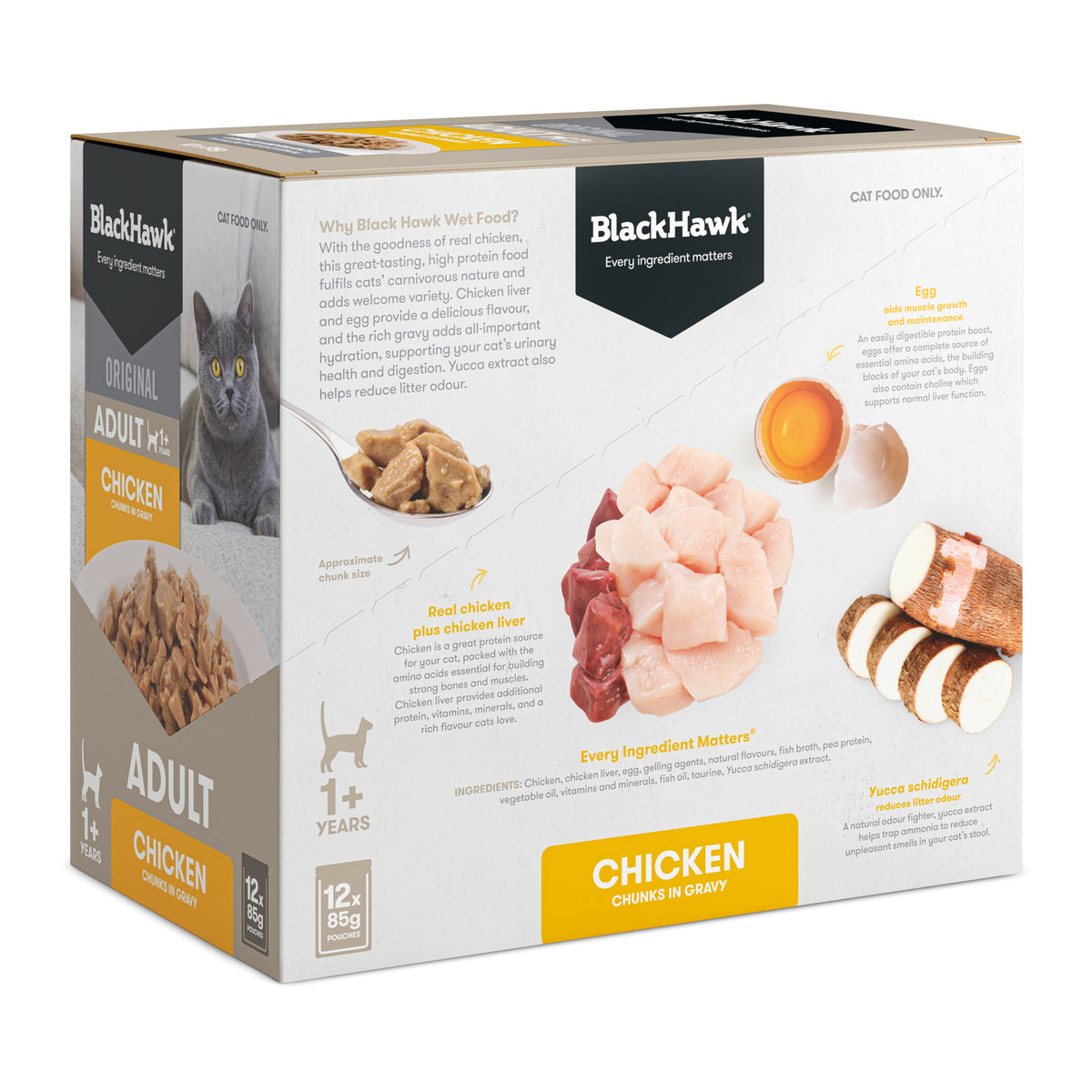 Black Hawk Adult Cat Chicken in Gravy 85gx12