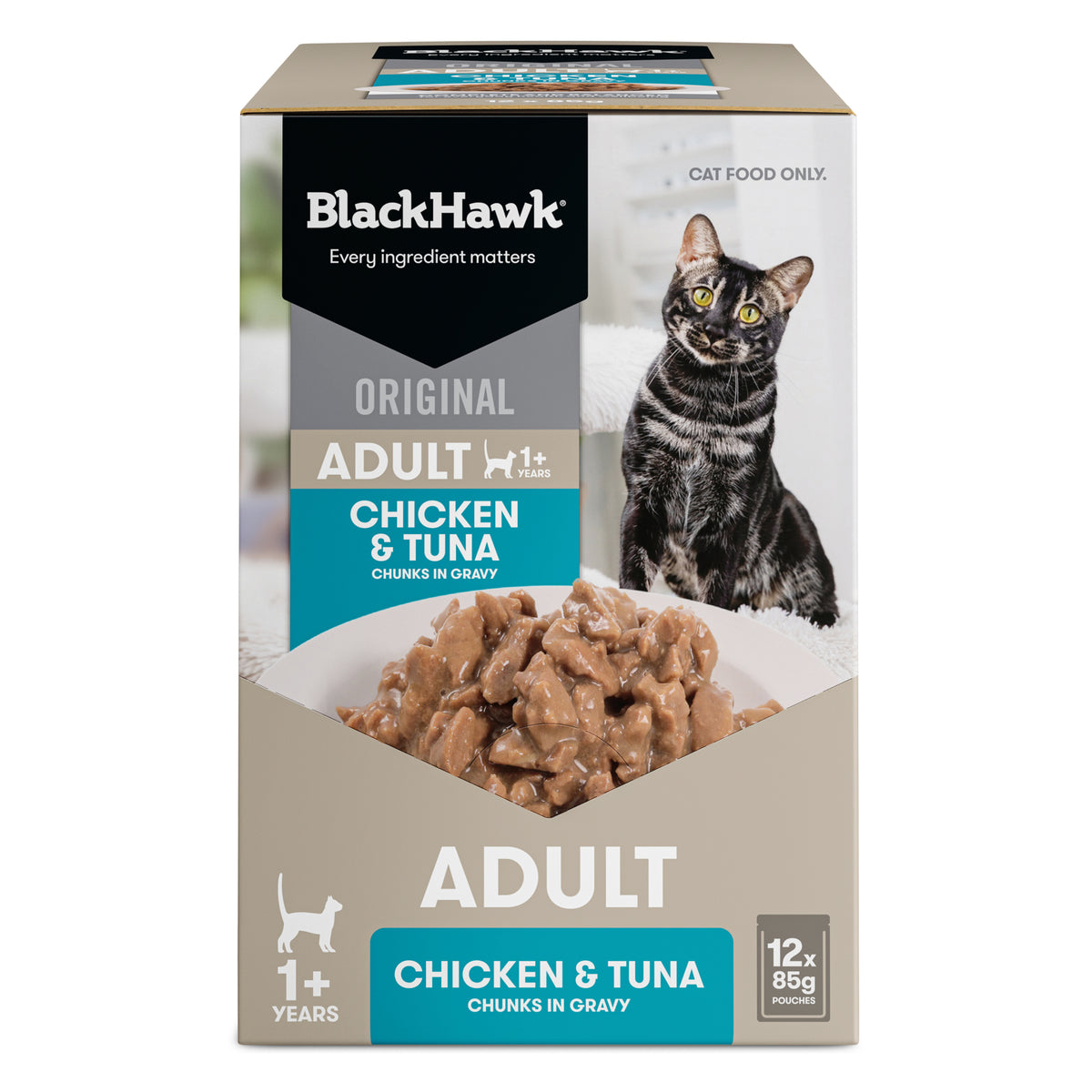 Black Hawk Adult Cat Chicken & Tuna gravy 85gx12