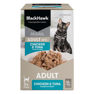 Black Hawk Adult Cat Chicken & Tuna gravy 85gx12