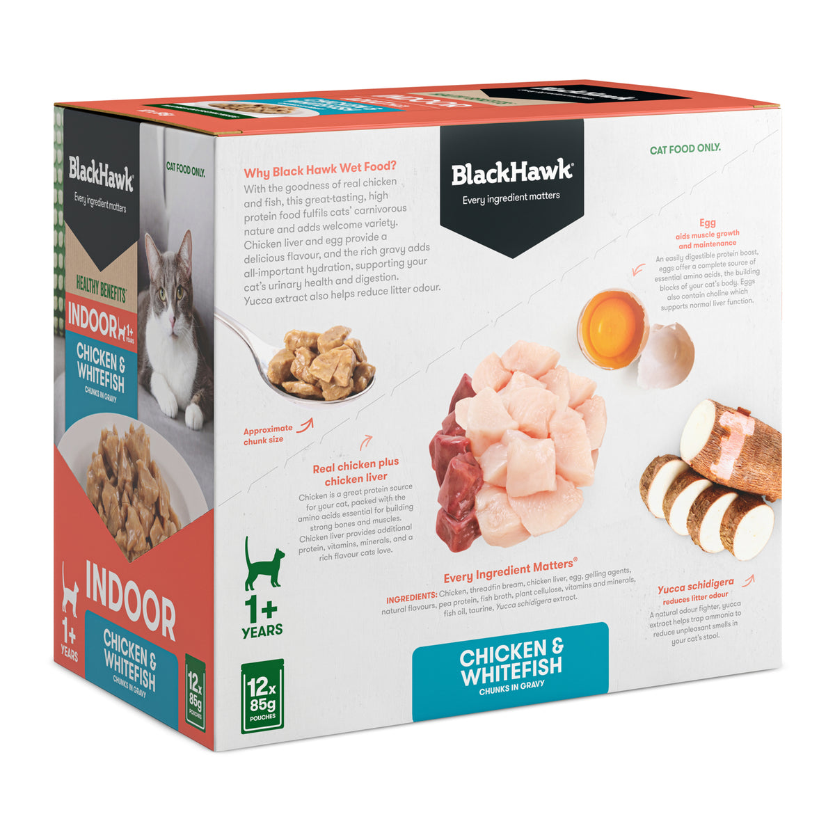 Black Hawk Adult Cat Indoor gravy 85gx12