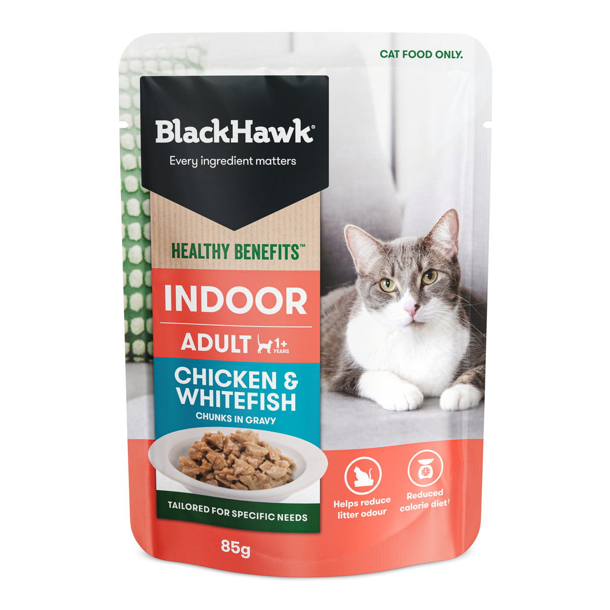 Black Hawk Adult Cat Indoor gravy 85gx12