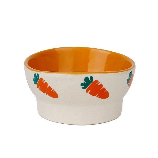 Pipsqueak Small Animal Ceramic Ergonomic Bowl Carrot - RSPCA VIC