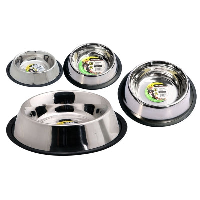 Pet One Anti Tip Anti Skid Stainless Steel Dog Bowl