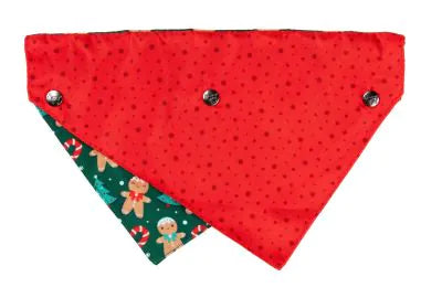 FuzzYard Christmas Bandana - Jolly Gingerbread & Canes