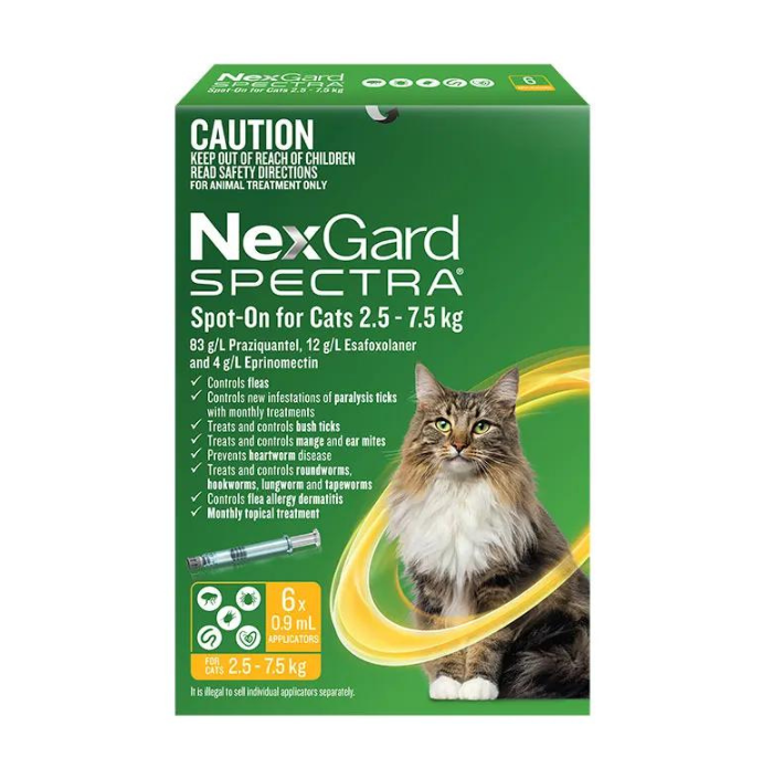 Nexgard Spectra Spot-On For Cat 2.5-7.5kg - RSPCA VIC