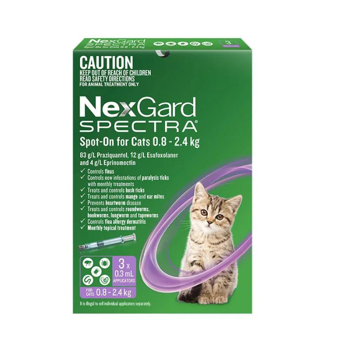 Nexgard Spectra Spot-On For Cat 0.8-2.4kg - RSPCA VIC