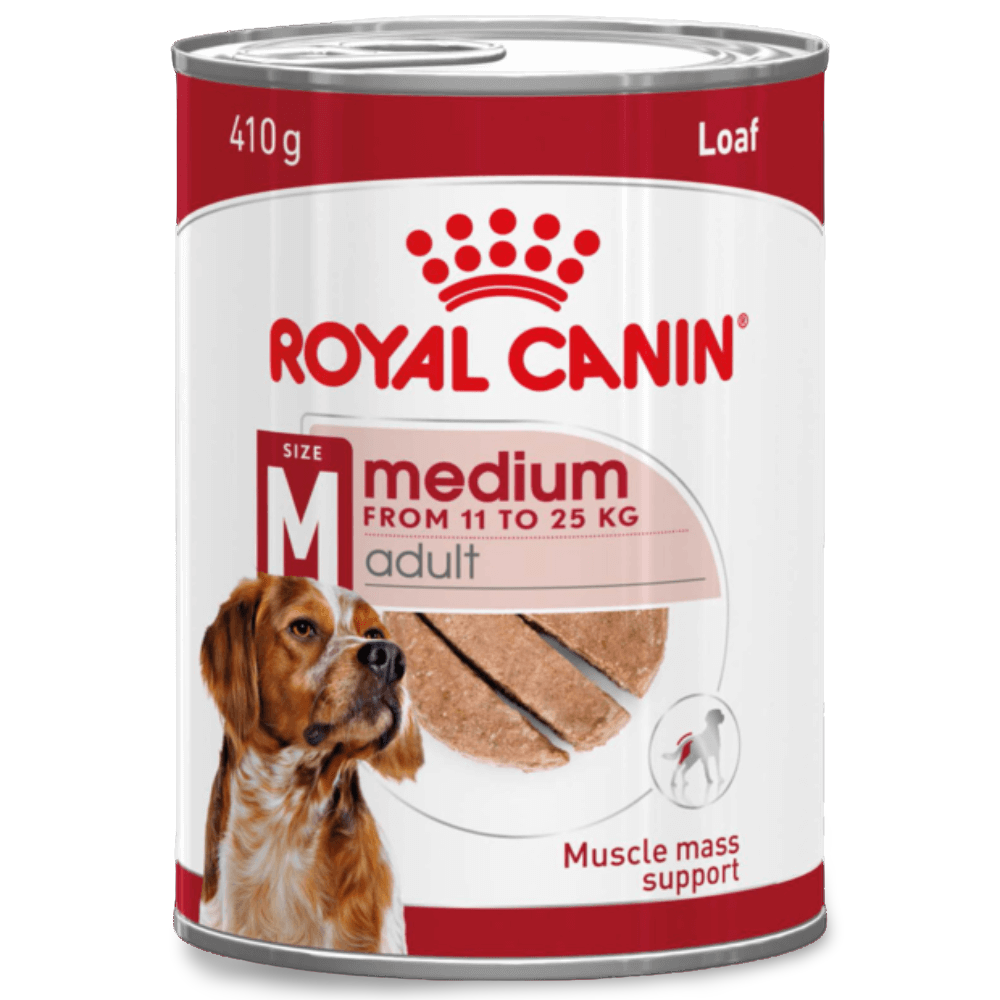 Rotal Canin Medium Adult Loaf Wet Dog Food Can 410g