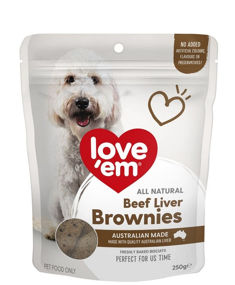 Love 'Em Beef Liver Brownies 250g - RSPCA VIC