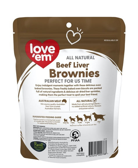 Love 'Em Beef Liver Brownies 250g - RSPCA VIC