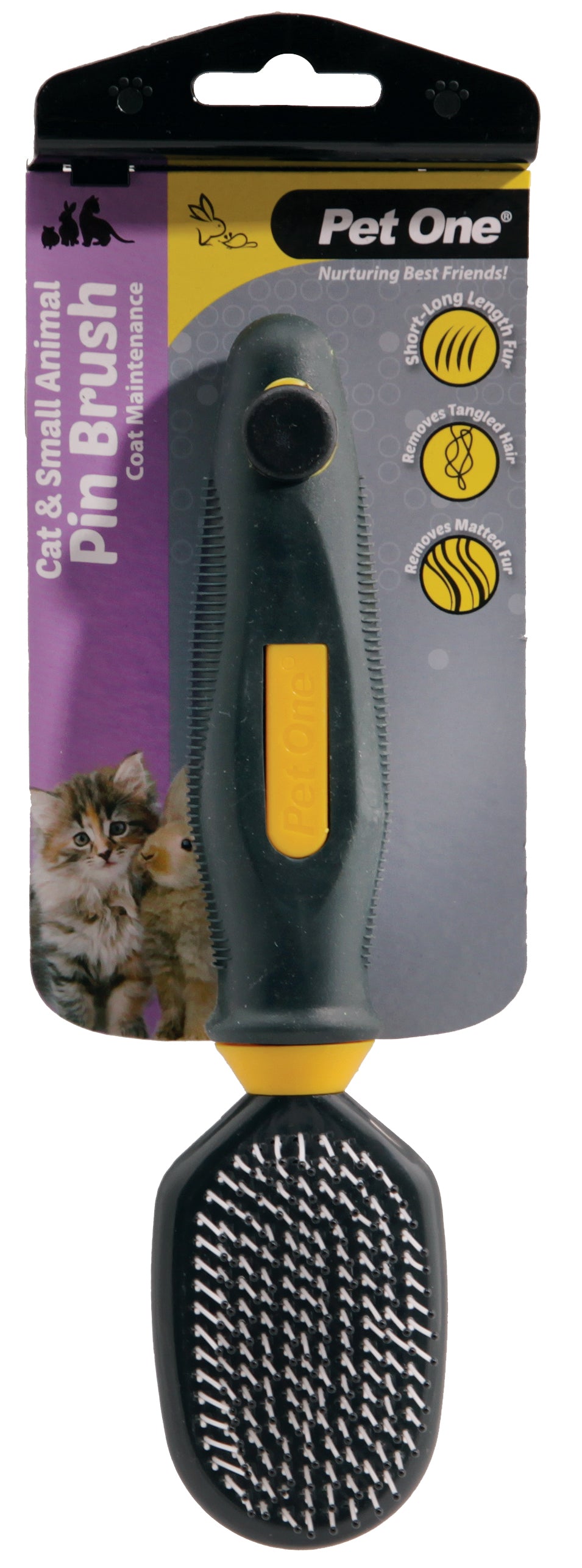 PO Cat & Small Animal Plastic Pin Brush - RSPCA VIC