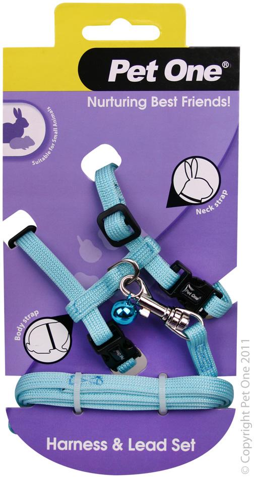 PO Rabbit Harness and Lead Set Aqua - RSPCA VIC