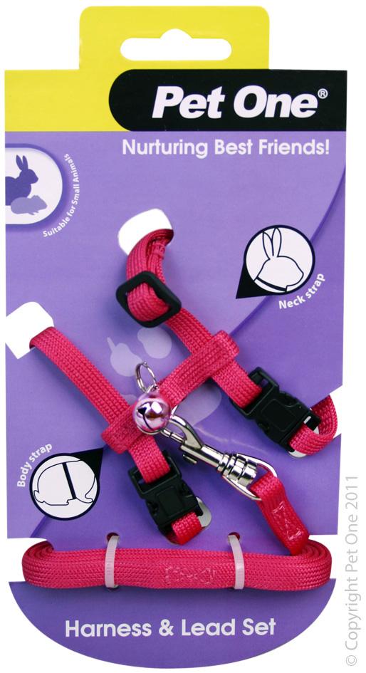 PO Rabbit Harness and Lead Set Pink - RSPCA VIC