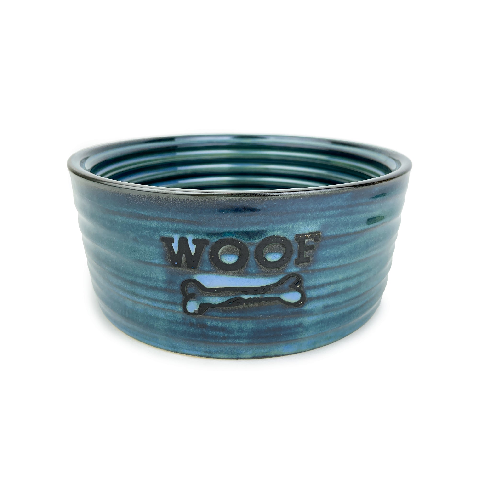 Barkley & Bella Ceramic Dog Bowl Woof Blue - RSPCA VIC