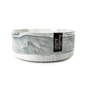 Barkley & Bella Ceramic Dog Bowl Zen Marble White - RSPCA VIC