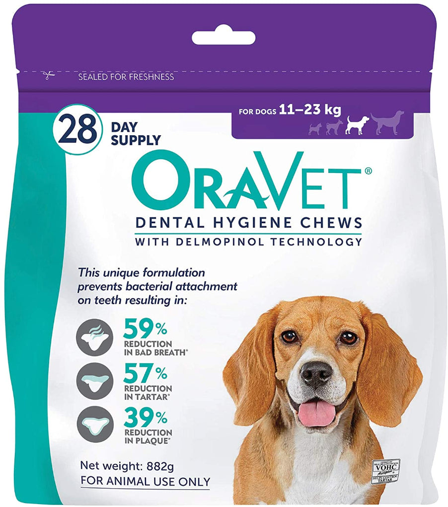 Oravet Dental Hygiene Chews for Medium Dogs  28 Count/Days Supply - RSPCA VIC