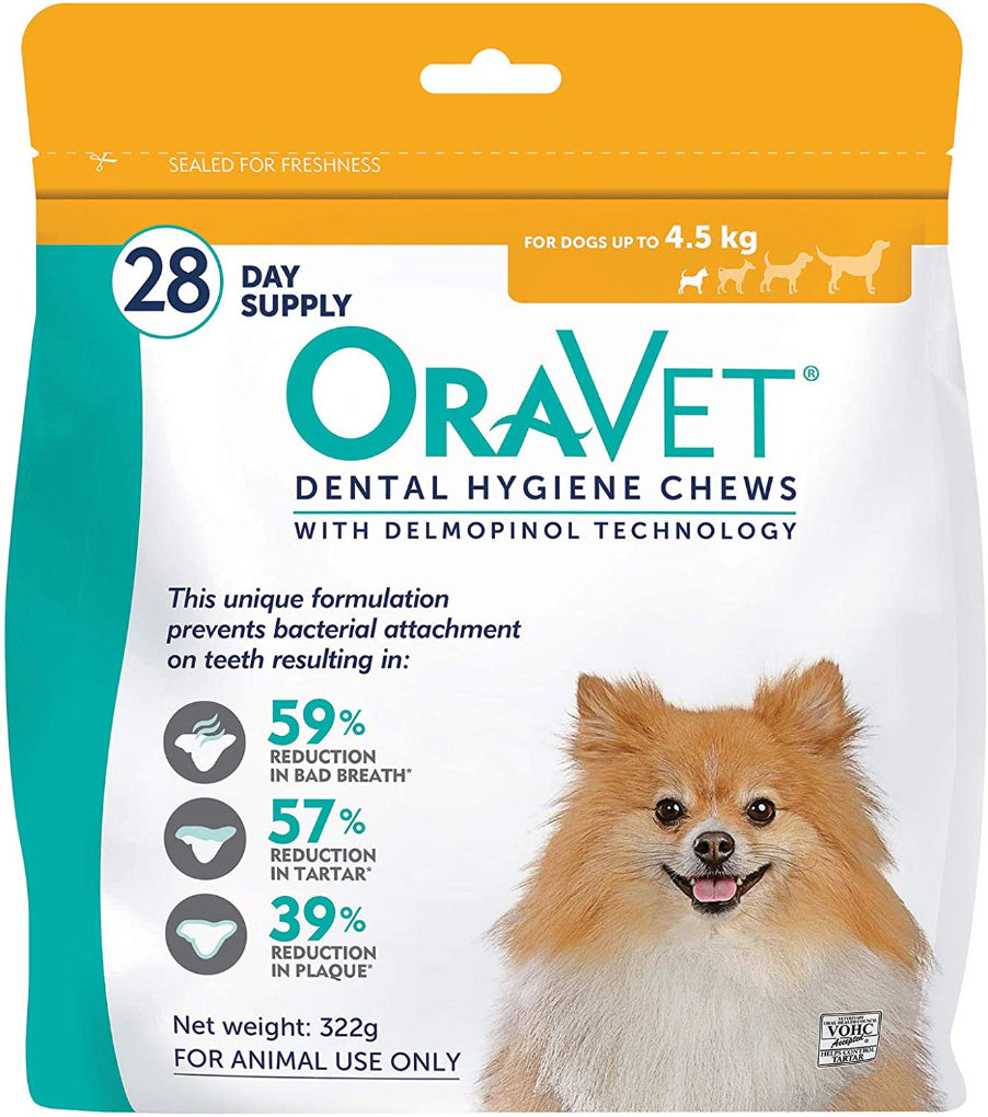 OraVet Dental Hygiene Chew for X-Small Dogs, Dental Treats for Dogs, 28 Counts/Days - RSPCA VIC