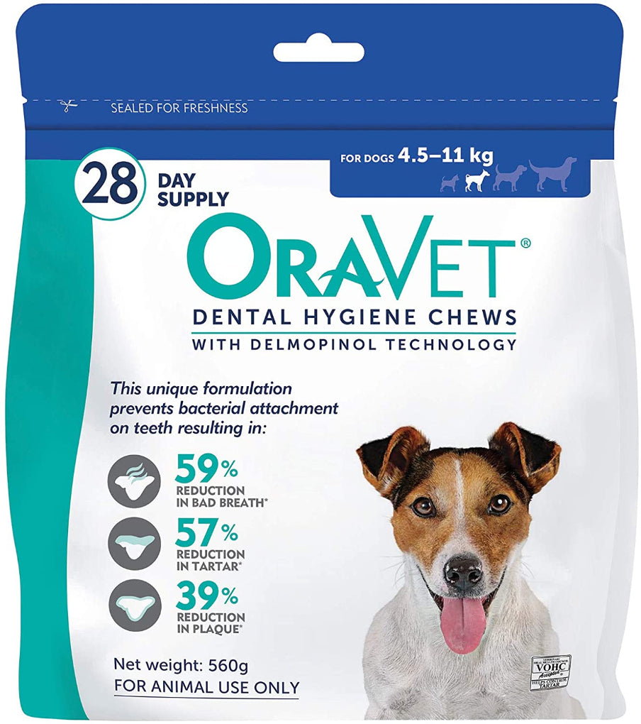 Oravet Dental Hygiene Chew For Dogs, Dental Treats For Dogs, Small, 28 Count/Days - RSPCA VIC