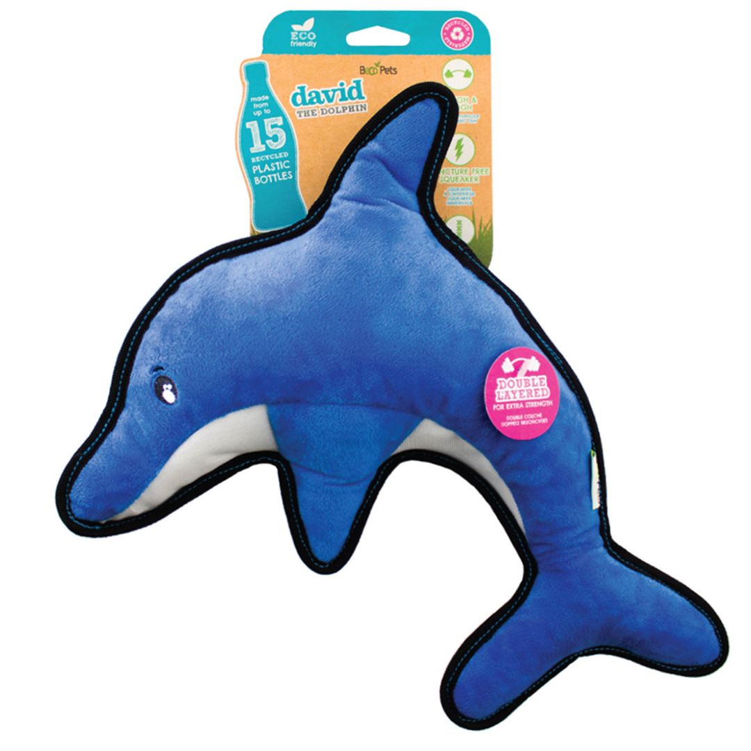 Beco David The Dolphin Eco Friendly Rough And Tough Plush Dog Toy - RSPCA VIC