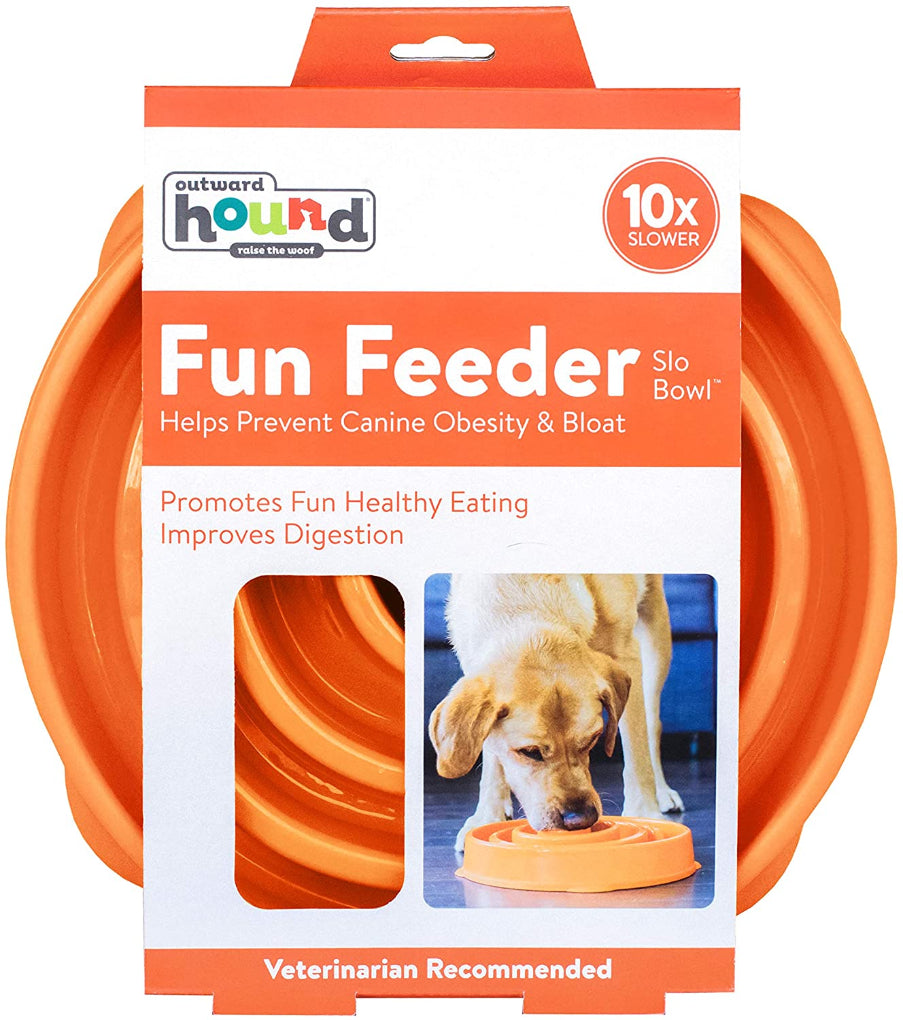 Outward Hound Slow Feeder Dog Bowl Orange - RSPCA VIC