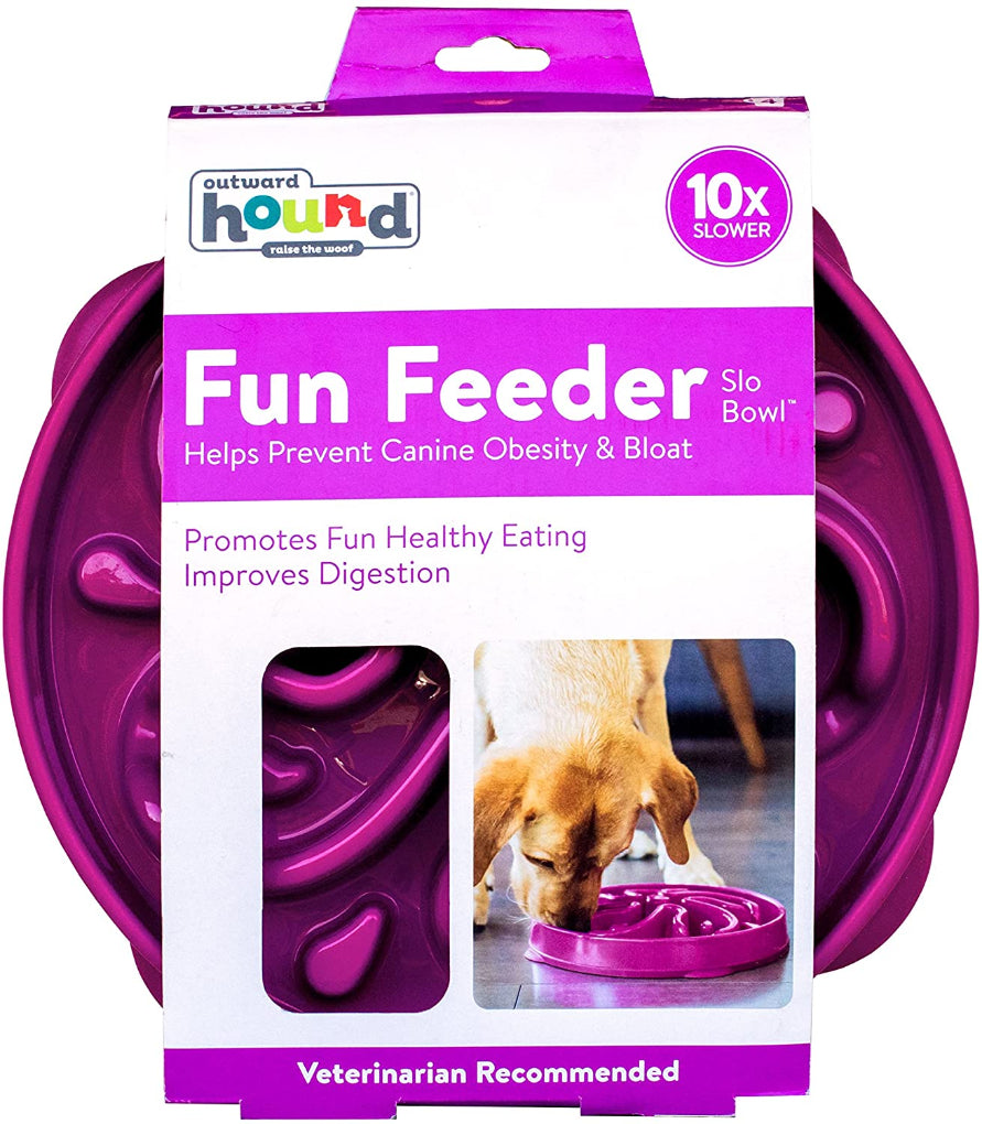 Outward Hound Slow Feeder Dog Bowl Purple - RSPCA VIC