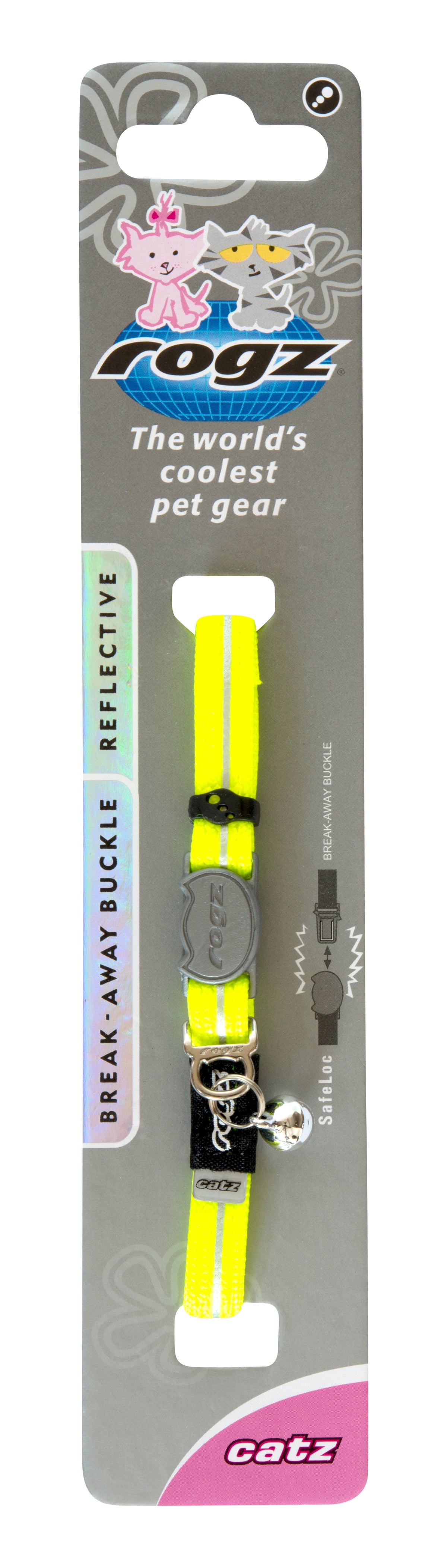 Rogz AlleyCat Safeloc Collar Dayglo - RSPCA VIC