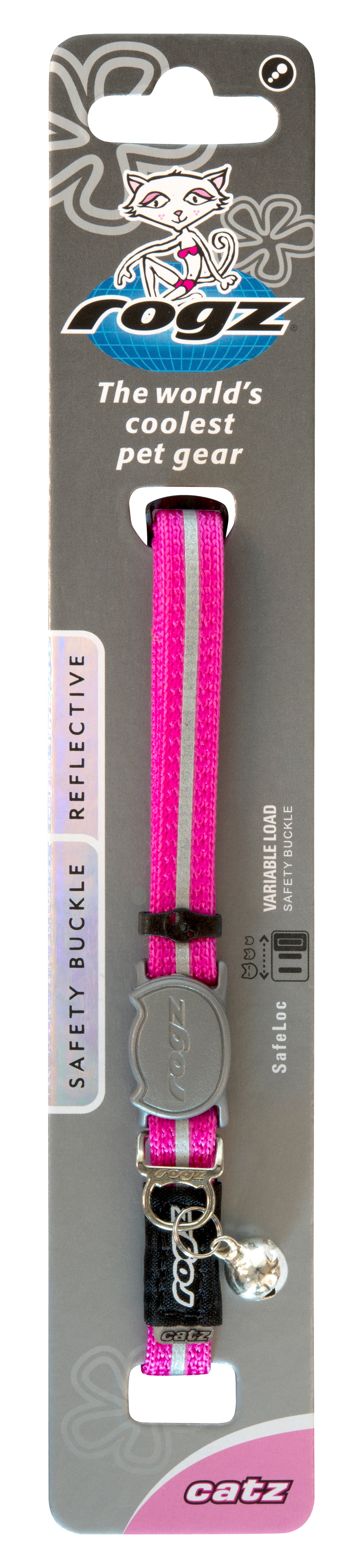 Rogz Alleycat Safeloc Collar Pink - RSPCA VIC