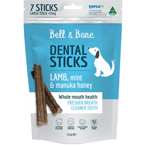 Bell & Bone Lamb, Mint & Manuka Honey Dental Sticks - RSPCA VIC