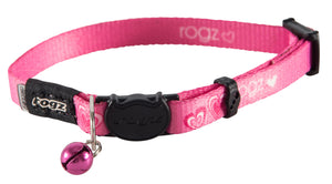 Rogz Kiddycat Safeloc Collar Pink Hearts - RSPCA VIC