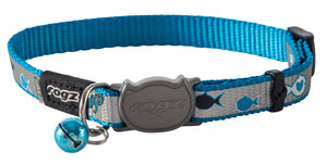 Rogz Safeloc Reflectocat Collar Blue Fish - RSPCA VIC