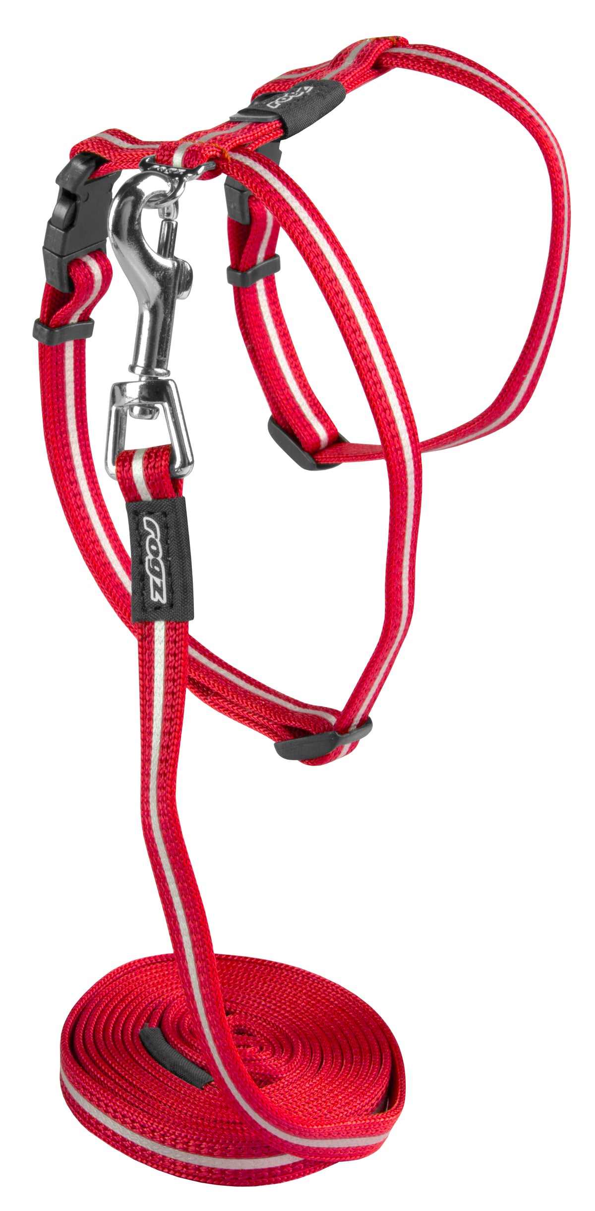 Rogz Alleycat Harness & Lead Set Red - RSPCA VIC