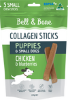 Bell &amp; Bone Collagen Dental Stick for Puppies - Chicken &amp; Blueberry - RSPCA VIC