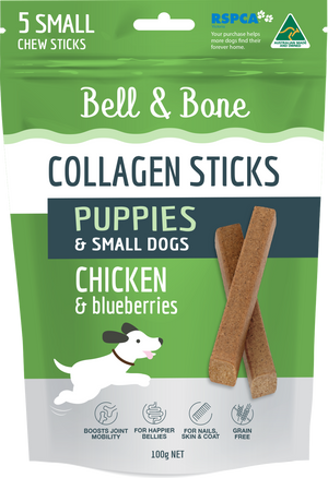 Bell & Bone Collagen Dental Stick for Puppies - Chicken & Blueberry - RSPCA VIC