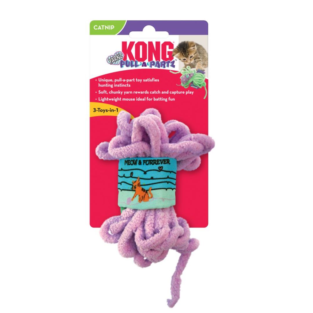 KONG Pull-A-Partz Yarnz Assorted Cat Toy with Catnip - RSPCA VIC