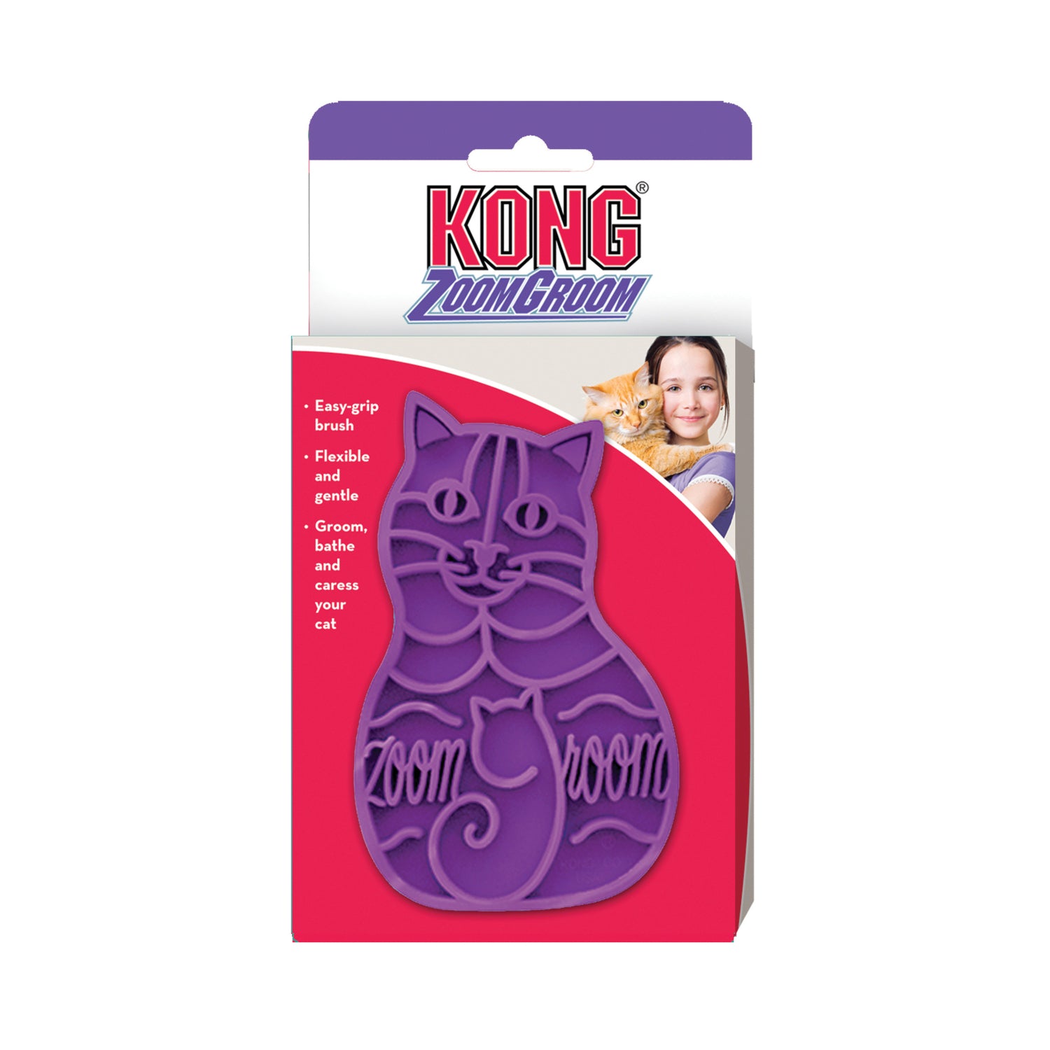 KONG Zoom Groom Cat Purple - RSPCA VIC
