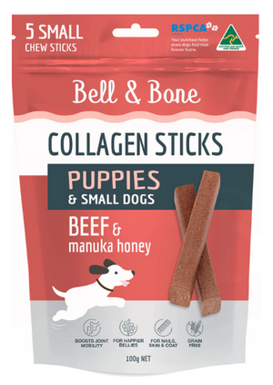 Bell & Bone Collagen Dental Sticks for Puppies - Beef and Manuka Honey - RSPCA VIC