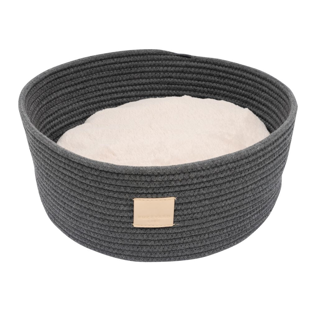 Fuzzyard Life Rope Basket Cat Bed Slate Grey - RSPCA VIC