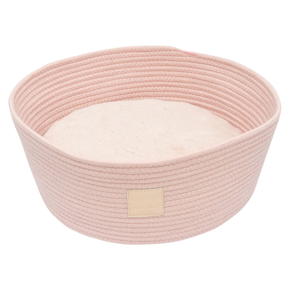 Fuzzyard Life Rope Basket Cat Bed Soft Blush - RSPCA VIC