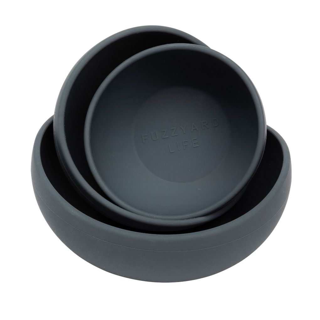 Fuzzyard Life Silicone Dog Bowl Slate Grey - RSPCA VIC