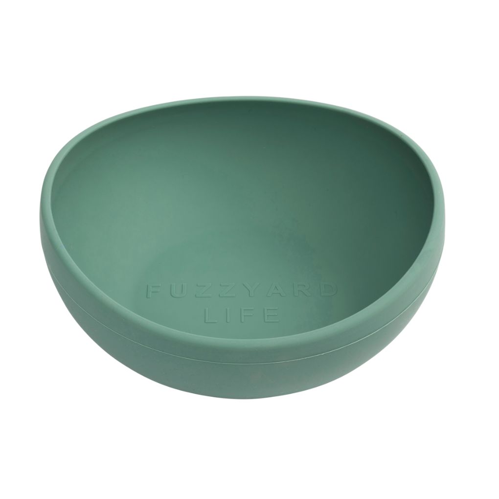 Fuzzyard Life Silicone Dog Bowl Myrtle Green - RSPCA VIC