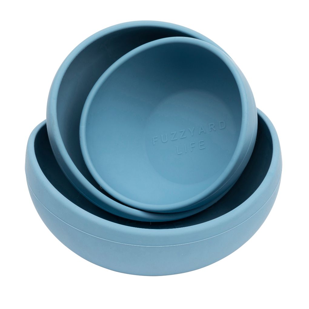 Fuzzyard Life Silicone Dog Bowl French Blue - RSPCA VIC