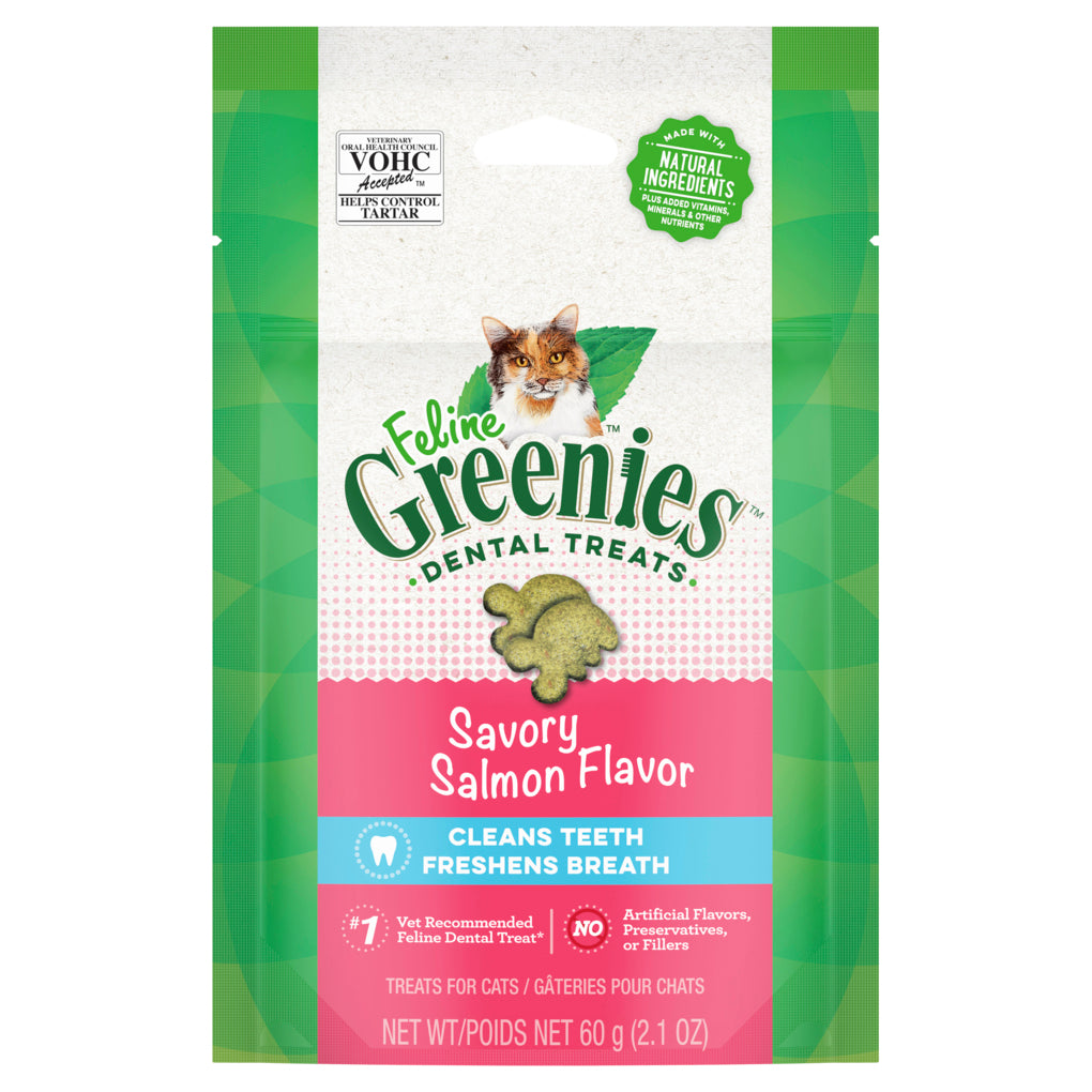 Greenies Dental Cat Treat Savoury Salmon 60g - RSPCA VIC