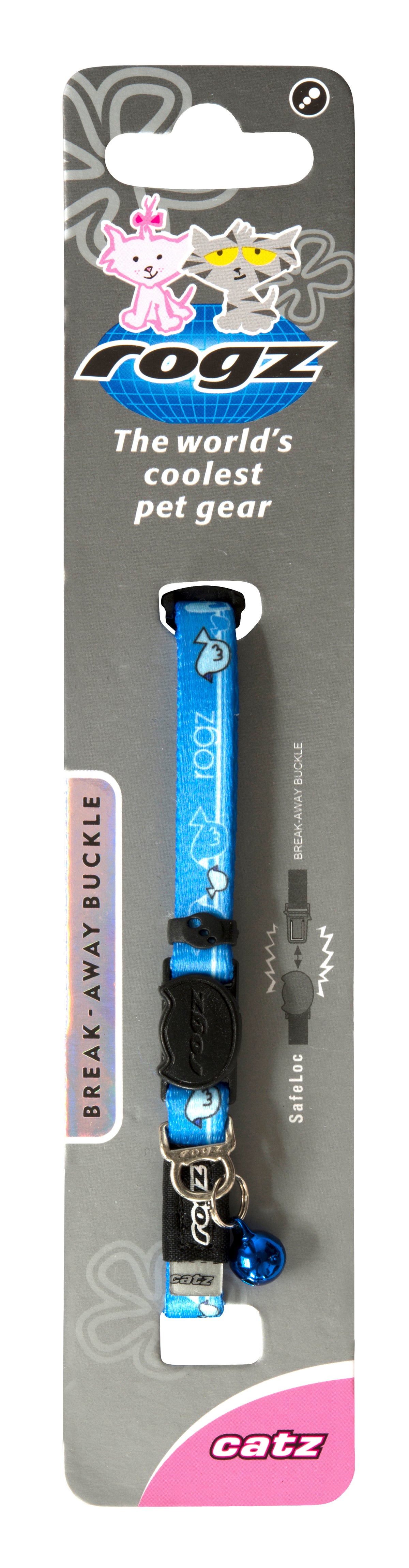 Rogz KiddyCat Safeloc Collar Royal Birds - RSPCA VIC