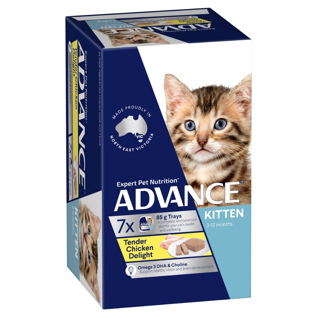 Advance Kitten Wet Cat Food Tender Chicken Delight 7x85g - RSPCA VIC