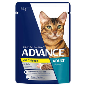 Advance Adult Wet Cat Food Chicken In Jelly 12x85g - RSPCA VIC