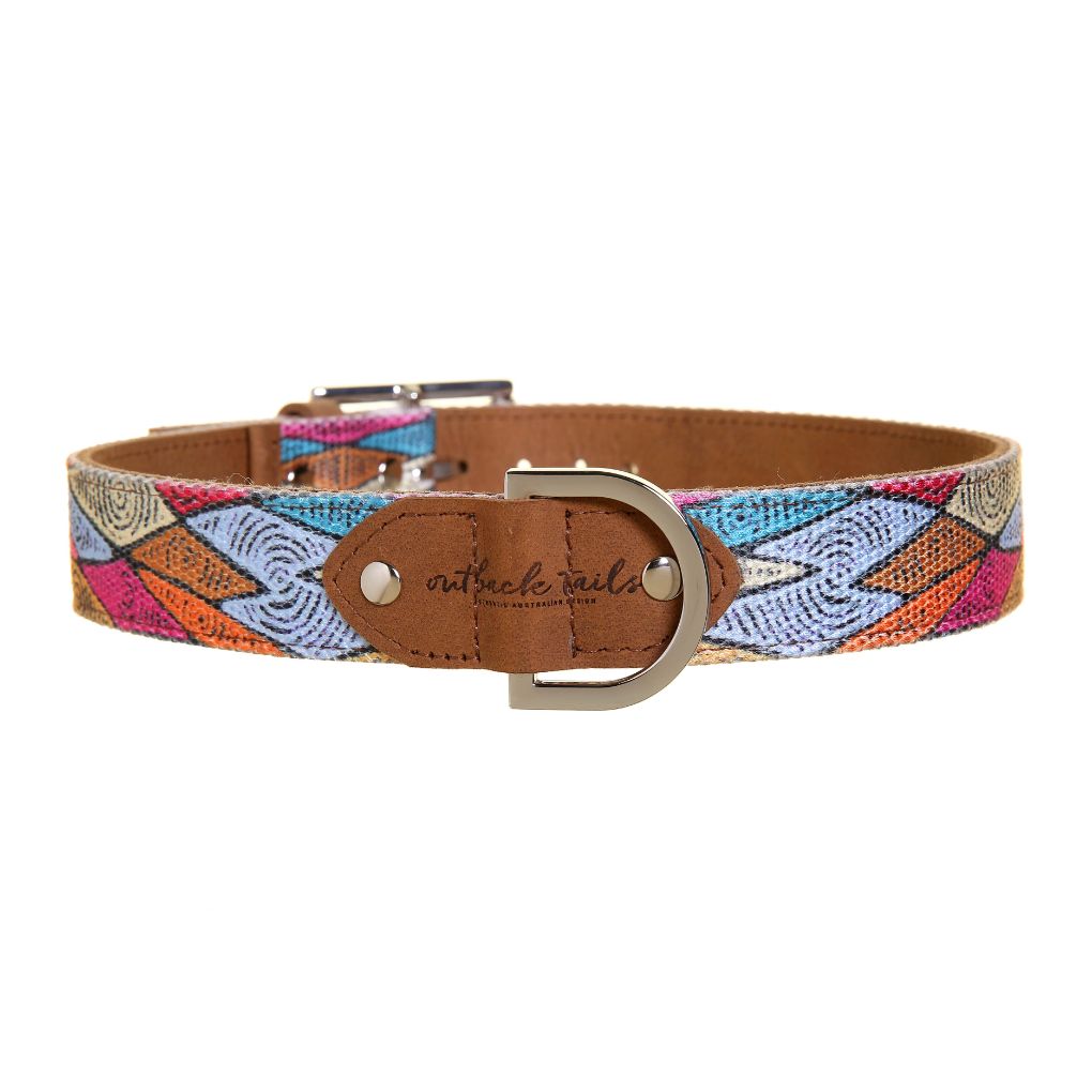 Outback Tails Leather Dog Collar Sand Dunes - RSPCA VIC