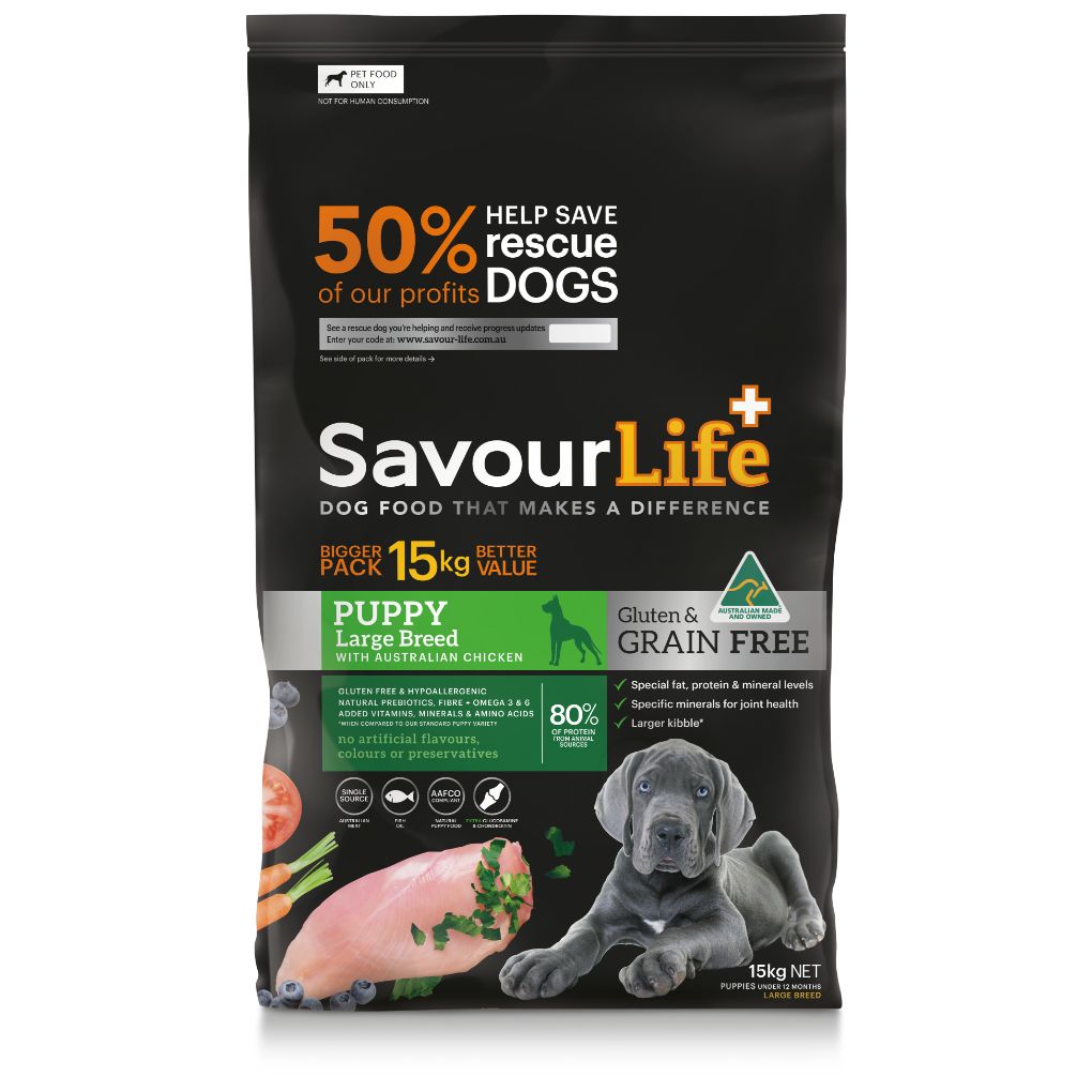 Savourlife Grain Free Chicken Puppy Large Breed Food 15kg - RSPCA VIC