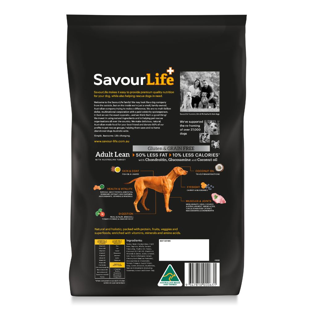 Savourlife Grain Free Turkey Adult Lean Dog Food - RSPCA VIC
