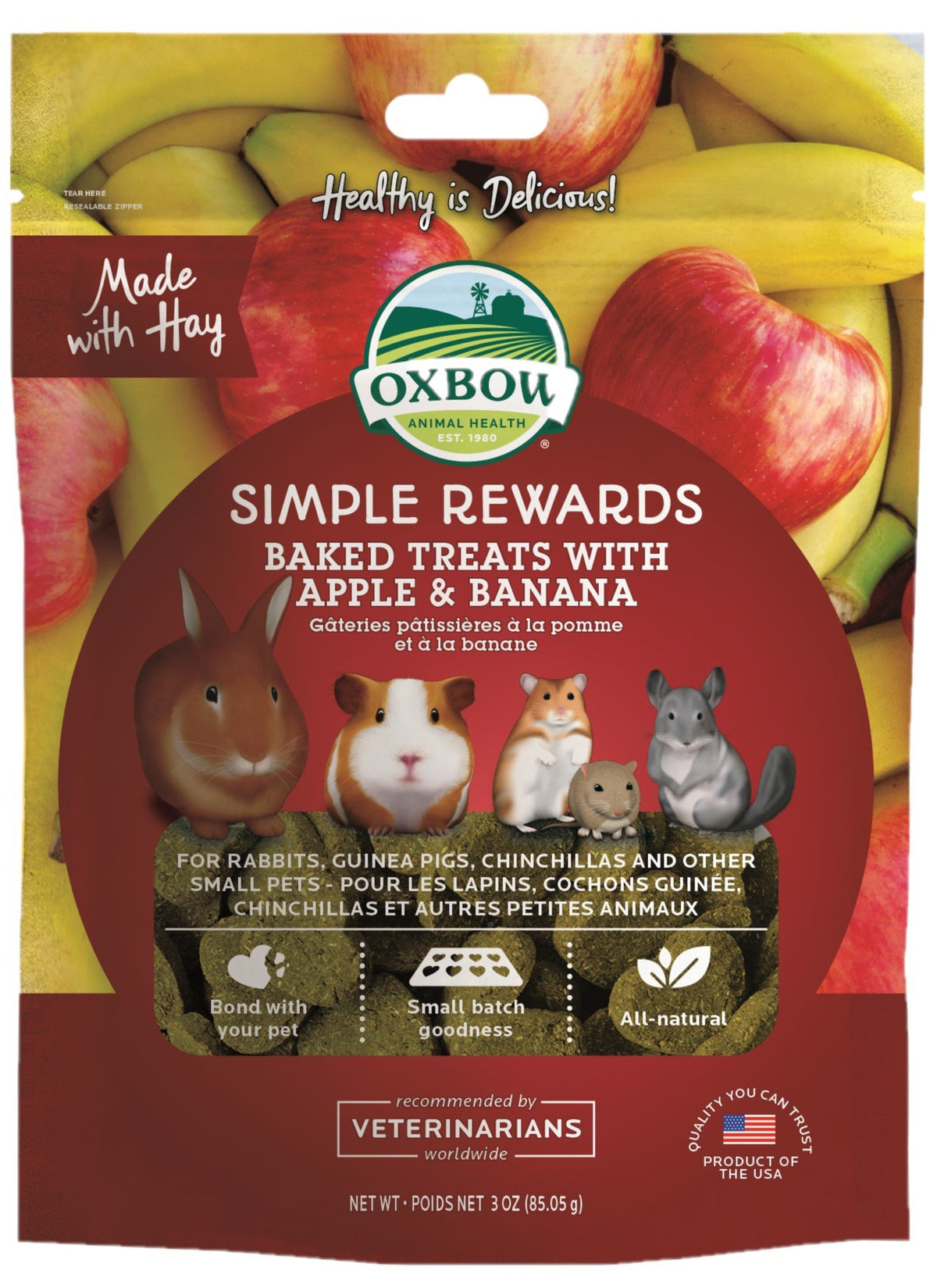 Oxbow Simple Rewards Apply & Banana 85g - RSPCA VIC